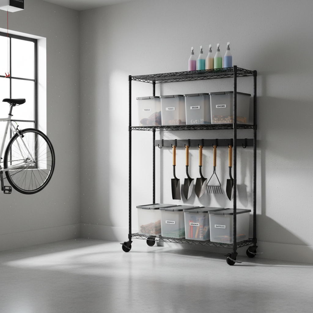 Small Space, Big Impact: How to Use a Rolling Wire Shelf with Casters in Your Garage