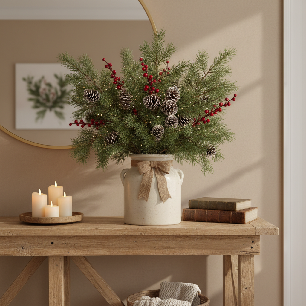 Why Artificial Pine Branches Christmas Vase Decor Falls Flat — and How to Fix It Without Buying More Stuff