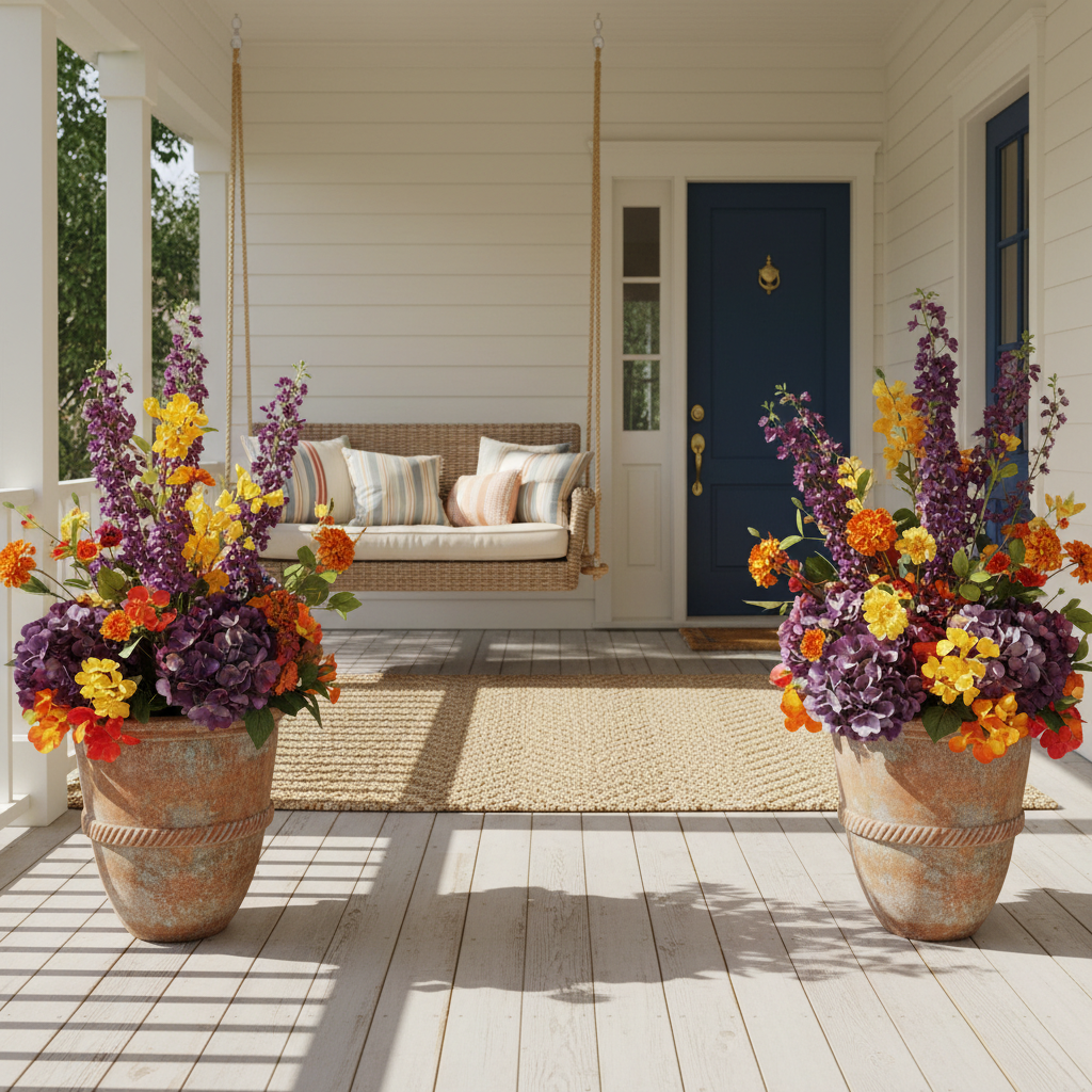 Artificial Outdoor Plants UV Resistant Porch Decor on a Budget: How to Get a Lush, Evergreen Look Without Spending Over $50