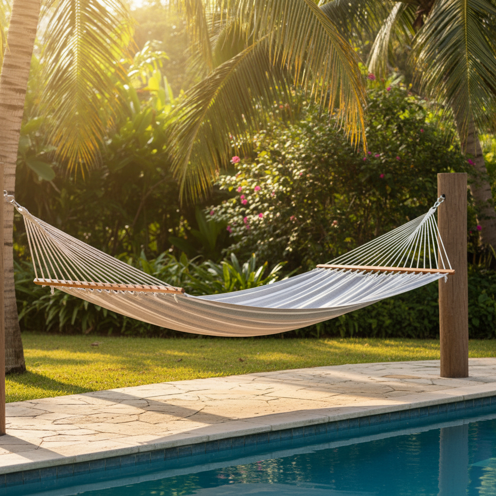 Mild Stiffness in Your Poolside Routine Now, Chronic Back Pain Later — Prevented by Choosing the Right Double Hammock with Spreader Bar