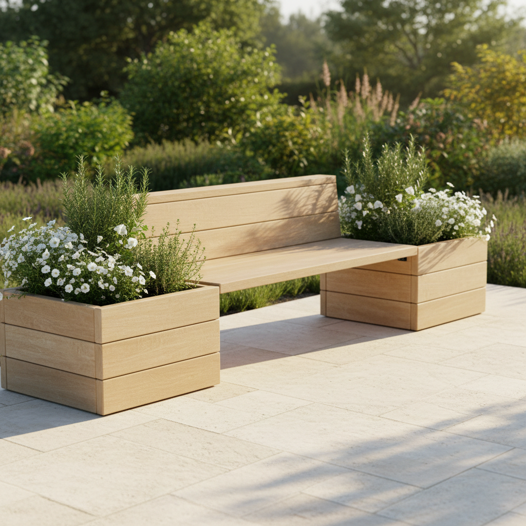Two Pieces of Furniture Competing for the Same Spot: Why an Outdoor Bench with Built-In Garden Planter Solves the Crowded Patio Problem