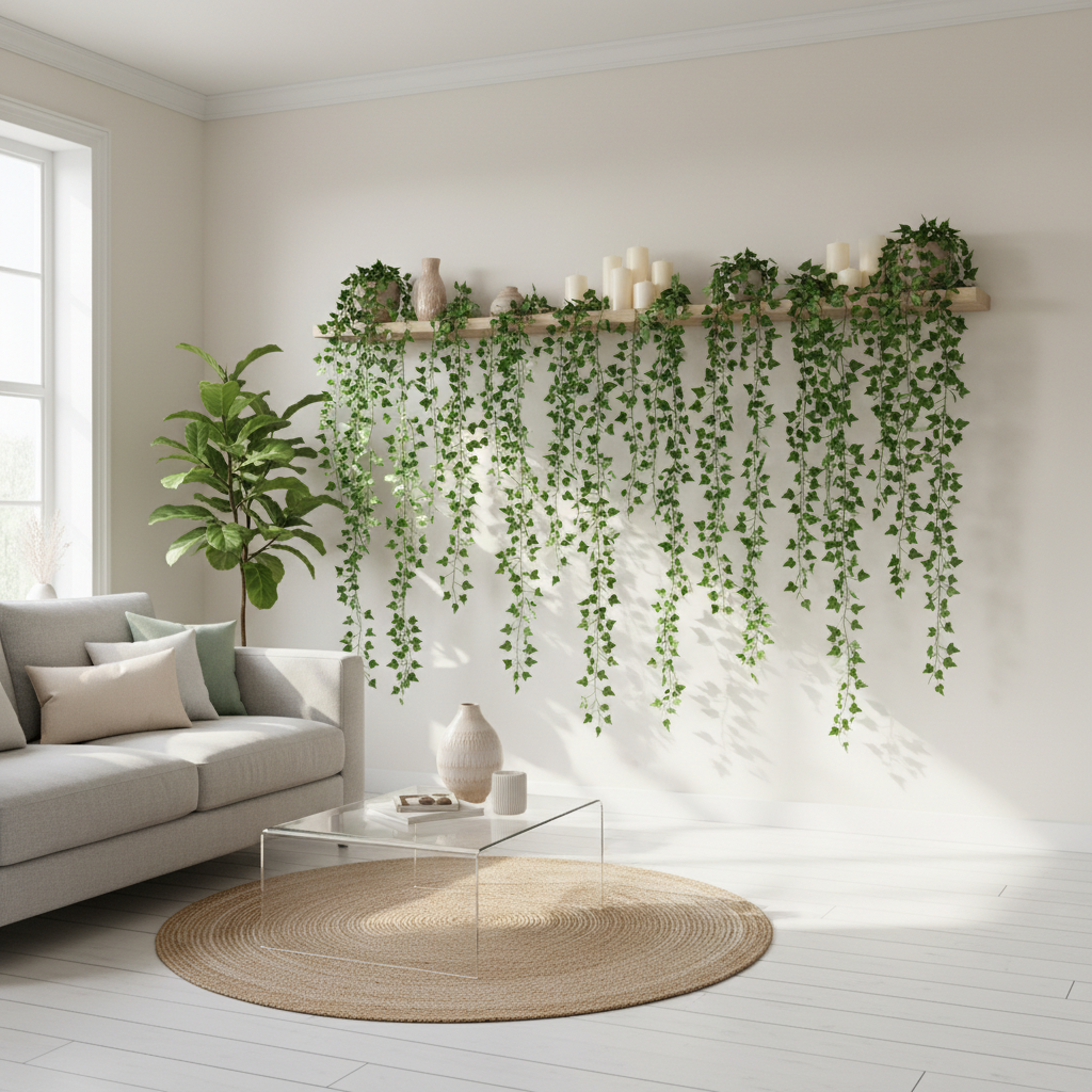 Low Light, No Soil, Full Effect: How to Style Artificial Hanging Ivy Vines as Serious Indoor Wall Decor
