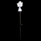 Alpine Corporation 37”H Outdoor Solar Angel Garden Stakes with Fiber Optic Wings and LED Lights (Set of 2)