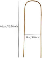 20 Pack Bamboo U Trellis for Potted Plants - 16 Inch U-Shaped Plant Support Hoop, Heavy-Duty Arch Stake for Climbing Vines Cucumbers, Indoor/Outdoor Rustic Garden Training Frame