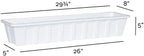 Root & Vessel Poly-Pro Plastic Flower Box Planter, White, 30-Inch