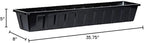 Root & Vessel Poly-Pro Plastic Flower Box Planter, Black, 36-Inch