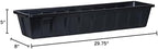 Root & Vessel Poly-Pro Plastic Flower Box Planter, Black, 30-Inch