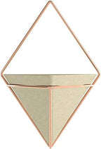 Umbra Trigg Hanging Planter Vase Wall Decor, Set of 2 Pots Containers for Succulents, Cactus, Faux Plants, and More, Small, Grey/Copper