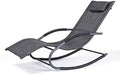 Outdoor Lounge Chair, Chaise Lounge for Patio & Lawn, Pool Lounge Chairs with Removable Pillow, Dark Grey