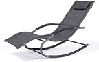 Outdoor Lounge Chair, Chaise Lounge for Patio & Lawn, Pool Lounge Chairs with Removable Pillow, Dark Grey