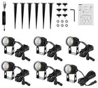 Landscape Lighting, 3W 12V Extendable Low Voltage 6 in 1 Landscape Lights with Transformer IP65 Waterproof 1800 Lumen Outdoor Spotlight for Garden Walls Trees Flag Pathway, Warm White