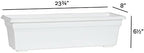 Root & Vessel 16242 Countryside Flower Box Planter, White, 24-Inch