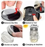 Solar String Lights Mason Jar Lids, 8 Pack, 30 LEDs, Multicolor