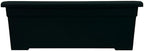 The HC Companies 28 Inch Romana Planter Box with Drainage Plug, Lightweight UV-Resistant Plastic Outdoor Planters, 1-Pack Flower Box for Garden, Patio, Balcony, and Fence, Black