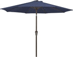 JEAREY 9FT Outdoor Patio Umbrella Outdoor Table Umbrella with Push Button Tilt and Crank, Market Umbrella 8 Sturdy Ribs UV Protection Waterproof for Garden, Deck, Backyard, Pool (Purplish Blue)