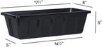 Root & Vessel Poly-Pro Plastic Flower Box Planter, Black, 18-Inch