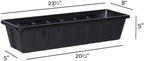 Root & Vessel Poly-Pro Plastic Flower Box Planter, Black, 24-Inch