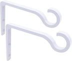 White Hanging Plant Bracket 6inch Metal Plant Hook Shepherds Hook Decorative Wall Plant Hanger for Hanging Lanterns, Bird Feeder, Flower Basket, Home Decor Indoor & Outdoor 2pack