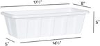Novelty Poly-Pro Plastic Flower Box Planter, White, 18-Inch