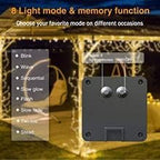 ZNYCYE Solar Waterfall Fairy Bunch Lights Outdoor Waterproof 200LEDs 8 Modes Watering Can Light (NO CAN), Solar Powered String Lights Firefly Vine Garden Decorations Gardening Gifts for Mom