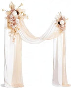 Artificial Flower Wedding Arch Kit, 4-Piece Set in White, Beige and Gold