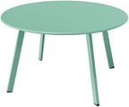 Grand Patio Round Steel Patio Coffee Table, Weather Resistant Outdoor Large Side Table, Mint Green…