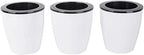 5.2“ Self Watering Planter White Flower Pot, 3 Pcs Medium Planter Pot, Mini Plant Pot, for All Plants, Herbs, African Violets, Succulents, Flowers Or Start Plants, White, 5 inch