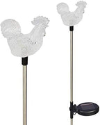 Solar Garden Stake Lights with Color Changing LED or Regular White LED Landscape Path Lights (Set of 2) (Rooster)