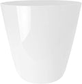 The HC Companies Aria Round Self-Watering Pot - Lightweight Plastic Planter for Herbs & More - Durable Plant Pots for Indoor Plants & Outdoor Plants (10" Glossy White, Pack of 1)