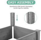 Over Ground 96x28x10 inch Raised Garden Bed, Large Wood Planter Box for Outdoor Herbs Vegetables Flowers, Tool-Free Quick Assembly Patio Yard Gardening Container, Durable Natural Cedar Frame