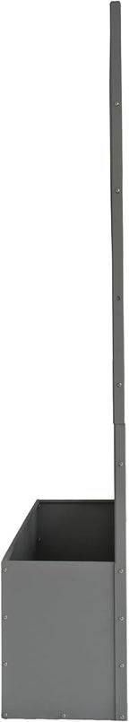 Oakland Living 6 ft. X 4 ft. Grey Freestanding Metal Privacy Screen Room Divider with Flower Box