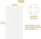 Pack of 2 Cucumber Tomato Trellis Netting, Heavy Duty Garden Netting for Climbing Plants Support, Pea, Grape, Bean, Fruit, Vegetables - 4" Mesh Size, 3Ft x 6Ft