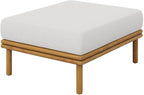 Modway Wren Teak Wood Outdoor Ottoman in Natural Sail