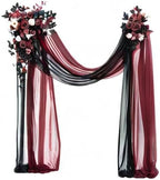 Artificial Flower Wedding Arch Decor Kit, Black and Burgundy, 4 Pieces