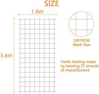 Pack of 2 Cucumber Tomato Trellis Netting, Heavy Duty Garden Netting for Climbing Plants Support, Pea, Grape, Bean, Fruit, Vegetables - 4" Mesh Size, 6Ft x 12Ft