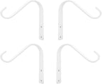 5 Inch Cast Iron Plant Hook – White Wall Mounted Hanging Bracket for Large Baskets, Lanterns or Wind Chimes – Sturdy Metal Hook with Screws for Indoor Outdoor Use