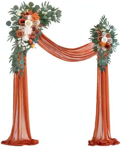 Artificial Flowers Swag Kit, Burnt Orange, 26 Ft Draping Fabric