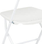 Flash Furniture Hercules Series Plastic Folding Chair - White - 650LB Weight Capacity Comfortable Event Chair - Lightweight Folding Chair