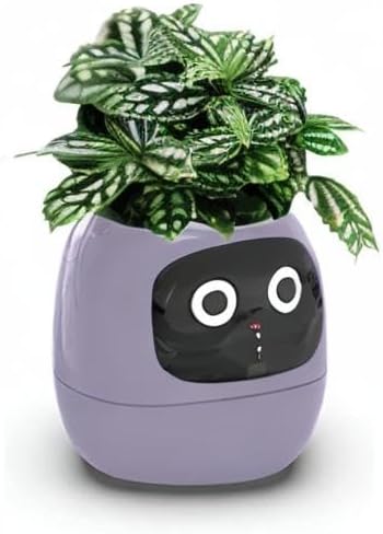 Smart Planter Pot with Automated Watering, Purple Plastic