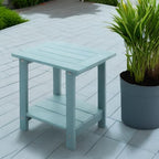 Double Adirondack Side Table Weather Resistant, Outdoor Rectangular End Table for Adirondack Chair, Aruba