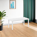 Furinno CLASSIC Coffee Table, Modern Rectangle Coffee Table with 1.8" Triple Thick Tabletop, Side Table, Toolless Assembly, for Living Room, Home Office, White