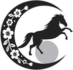 Moon Horsebird Wind Chime Outdoor, Handcrafted Metal Garden Wind Chimes with Horse & Bird Charms, Melodic Wind Bells for Patio Porch Decor, Weatherproof Gift for Equestrian & Nature Lovers