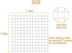 Pack of 2 Cucumber Tomato Trellis Netting, Heavy Duty Garden Netting for Climbing Plants Support, Pea, Grape, Bean, Fruit, Vegetables - 4" Mesh Size, 6Ft x 6Ft