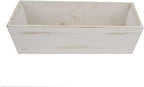 Efavormart 18"x6" Whitewash Wood Planter Box with Plastic Liner, DIY Rustic Rectangle Wooden Box for Succulents, Wedding Table Centerpieces and Farmhouse Party Decor