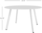 Grand patio 28-inch Outdoor Steel Coffee Table, Round Patio Side Table, Great for Backyard Patio Deck, White