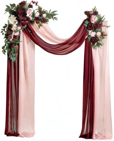 Artificial Flowers Wedding Arch Kit, Blush and Marsala, 4 Piece Set