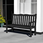 Stoog All-Weather 2-Person Outdoor Bench, 800 lbs Capacity HIPS Plastic Garden Bench for Patio, Backyard, Porch and Park, Never Fades & Rust-Proof, Black
