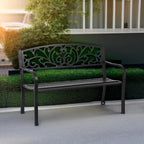 Garden Bench Outdoor Bench Patio Bench for Outdoors Metal Porch Clearance Work Entryway Steel Frame Furniture for Yard