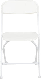 Flash Furniture Hercules Series Plastic Folding Chair - White - 650LB Weight Capacity Comfortable Event Chair - Lightweight Folding Chair