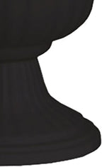 Southern Patio Large 14 Inch Outdoor Garden Lightweight Utopian Urn Planter with UV-Coated Finish for Entryways, Walkways, and More, Black (2 Pack)